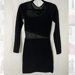 New black Bebe dress with mesh cut out details